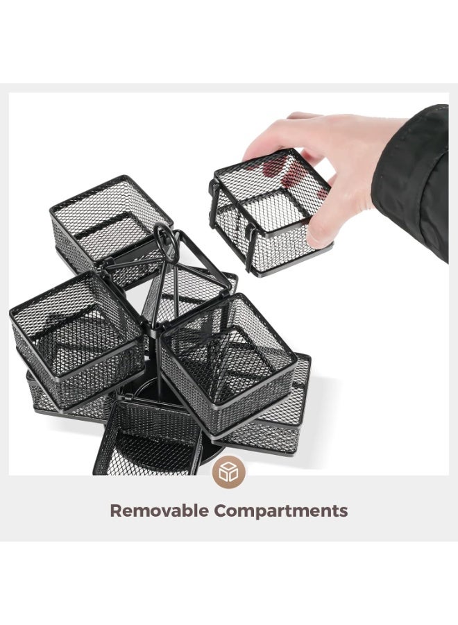 DUNISO Tea Bag Organizer，2 Tier Rotating Tea Bag Organiser, Removable Tea Box with 8 Compartments Tea Bag Holder，Space Saving，for Kitchen Counter, Countertop, Cabinet - Image 4