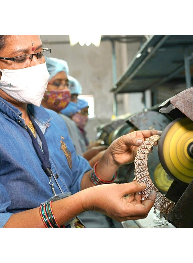 Estele Gehena Jewellery Gold Plated Sublime Devotion Nakshi Antique 2 Necklace Sets with Colored Stones & Pearls for Women-OS-J01-SHV NKER - Image 5