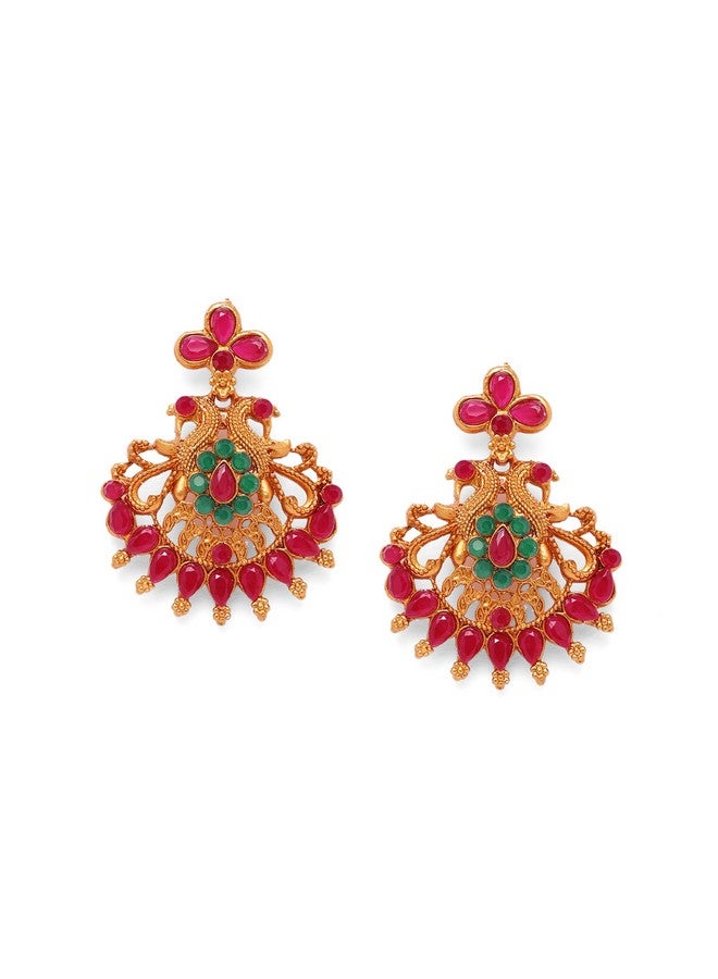 Estele Gehena Jewellery Gold Plated Sublime Devotion Nakshi Antique 2 Necklace Sets with Colored Stones & Pearls for Women-OS-J01-SHV NKER - Image 2