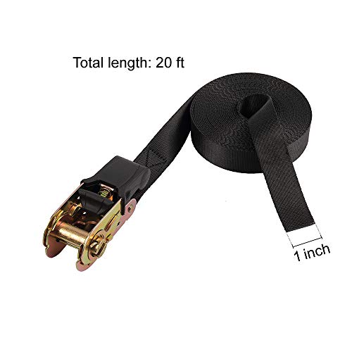 Ayaport Endless Ratchet Tie Down Straps Heavy Duty Cargo Tie Downs, Sturdy Nylon Black Strap Down Ratcheting Securing Straps, Track Spring Fittings, Tie-Down Motorcycles, Trailer Loads, Kayak - Image 5
