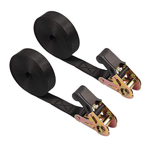 Ayaport Endless Ratchet Tie Down Straps Heavy Duty Cargo Tie Downs, Sturdy Nylon Black Strap Down Ratcheting Securing Straps, Track Spring Fittings, Tie-Down Motorcycles, Trailer Loads, Kayak - Image 2