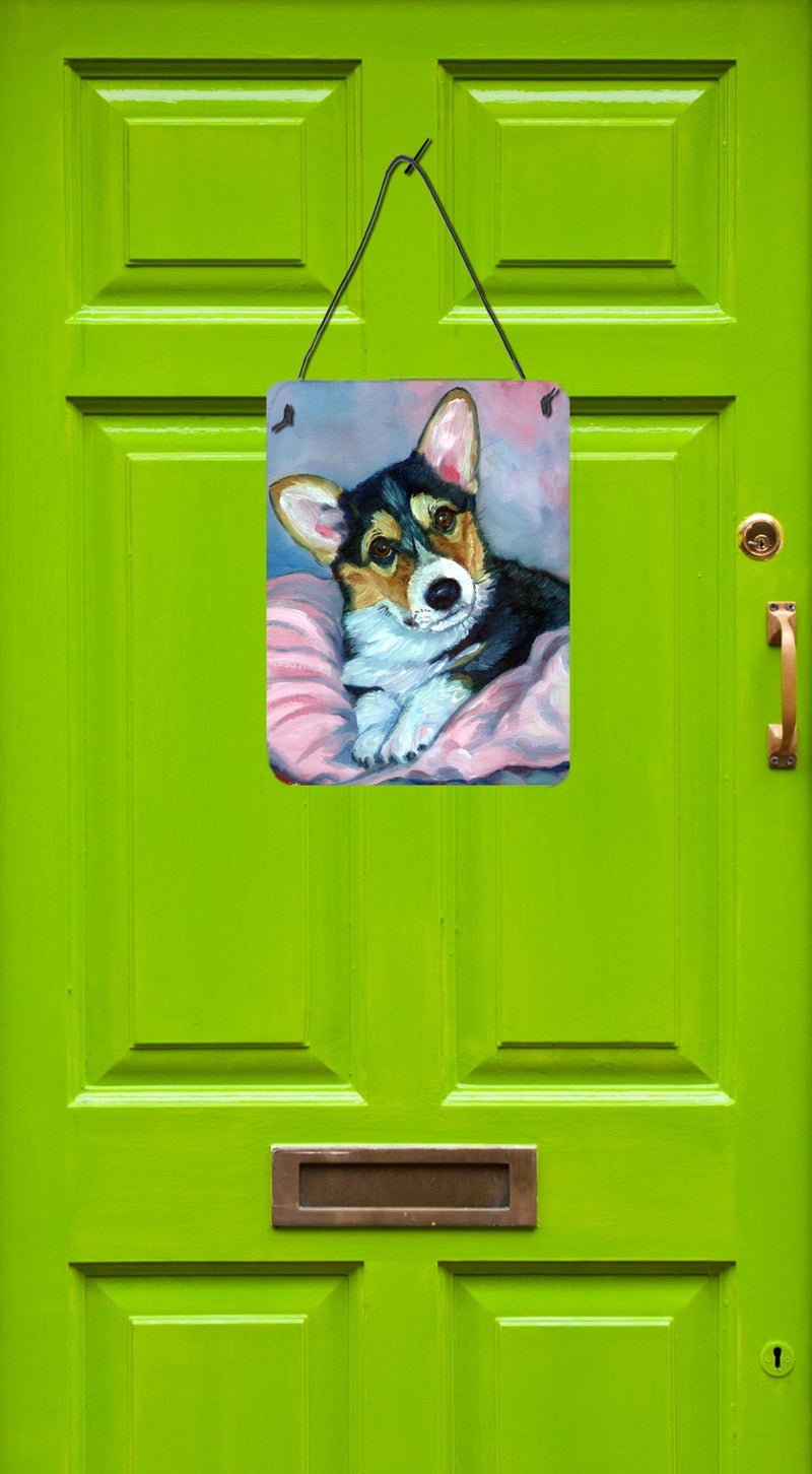 Caroline's Treasures 7301DS1216 Corgi Puppy with Pink Blanket Wall or Door Hanging Prints Aluminum Metal Sign Kitchen Wall Bar Bathroom Plaque Home Decor Front Door Plaque  12x16  Multicolor - Image 2