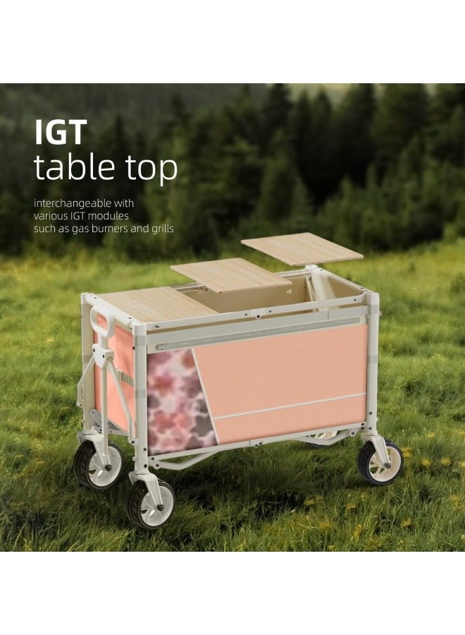 GGEROU Collapsible Wagon Cart with Canopy Tent, Portable Large Capacity Foldable Wagon Cart, Heavy Duty Garden Cart with Wheels for Camping Sports Beach Backyard and Picnics  - Image 3