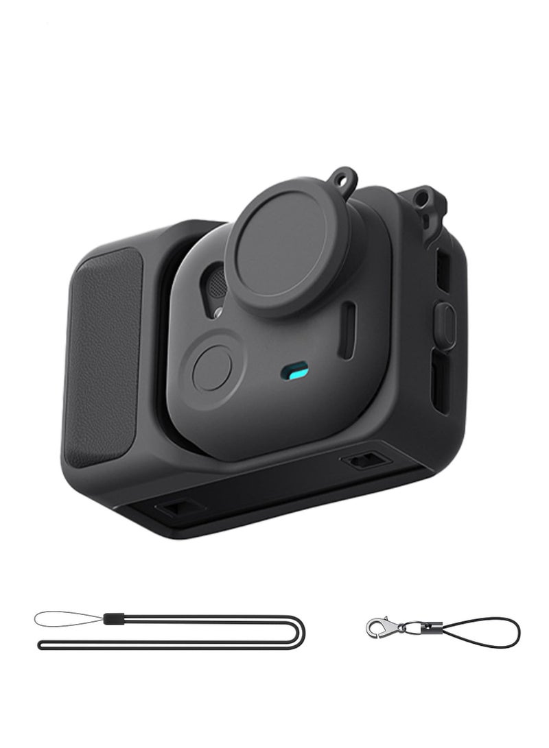 Silicone Case for Insta360 GO Ultra, Shockproof u0026 Protection Body Cover Protective Lens Cover Action Camera All-Around Camera Protection Accessories (Black) - Image 1