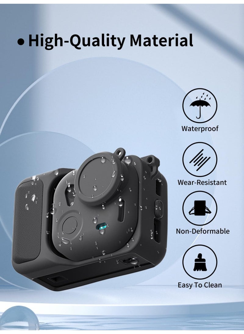 Silicone Case for Insta360 GO Ultra, Shockproof u0026 Protection Body Cover Protective Lens Cover Action Camera All-Around Camera Protection Accessories (Black) - Image 4