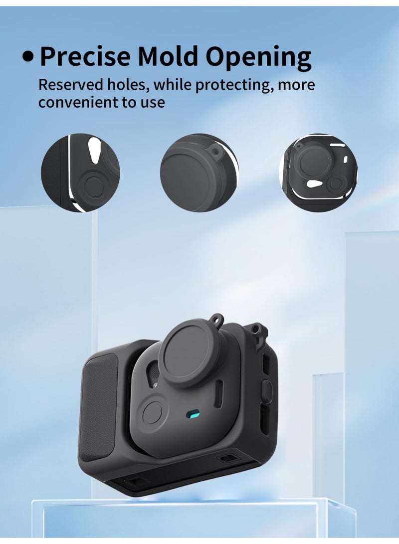 Silicone Case for Insta360 GO Ultra, Shockproof u0026 Protection Body Cover Protective Lens Cover Action Camera All-Around Camera Protection Accessories (Black) - Image 5