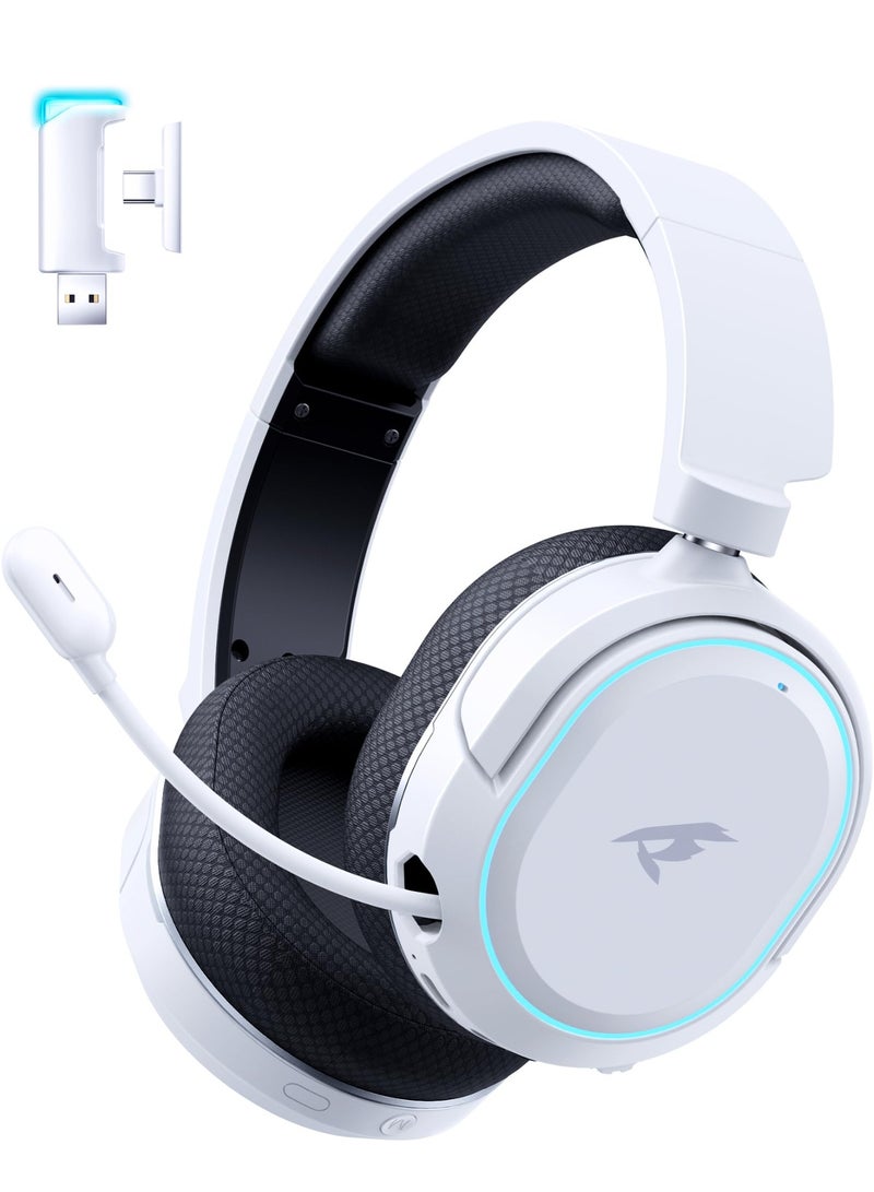 Picun Wireless Gaming Headset, 7.1 Surround Sound, 2.4GHz USB Gaming Headphones with Bluetooth 5.4,ENC Noise Canceling Mic, RGB Light, Wireless Headset for PC PS5 PS4 Mac Switch - Image 1