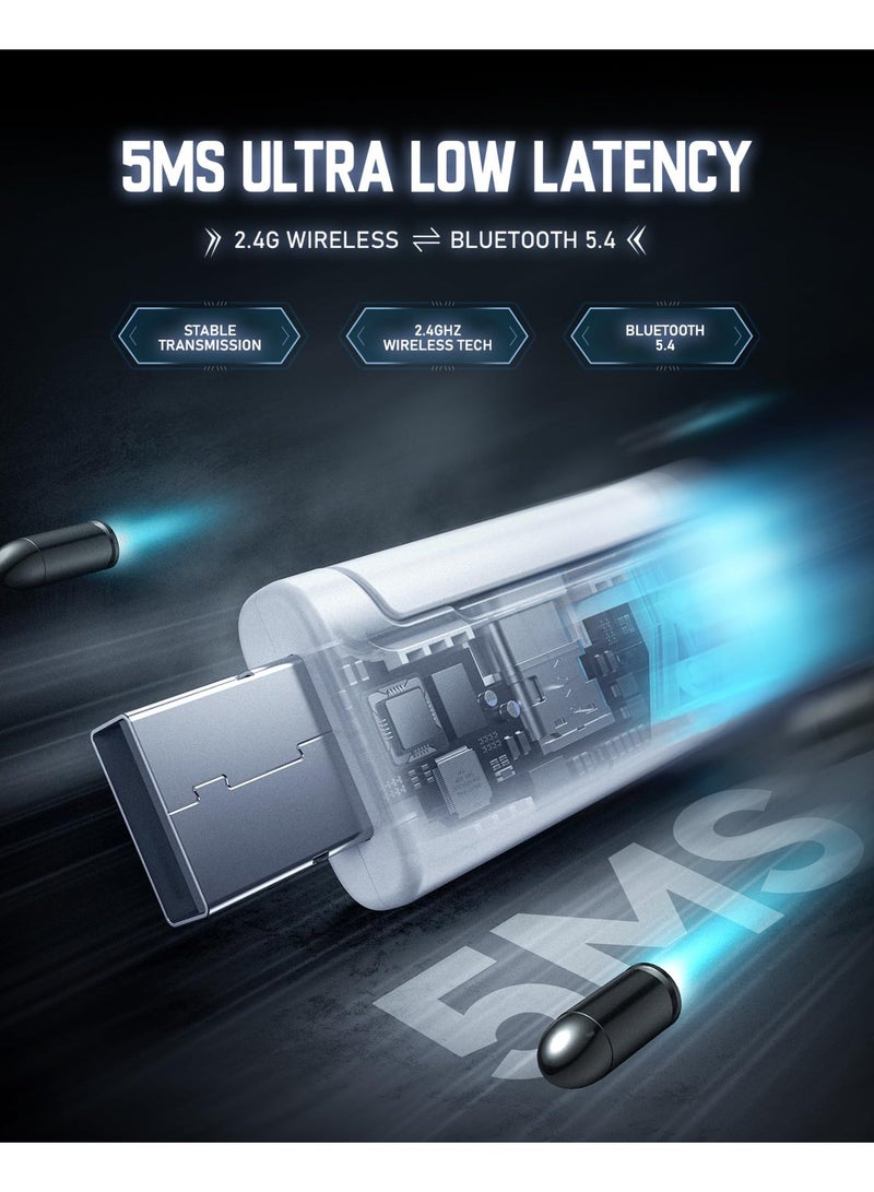 بيكن سماعة ألعاب لاسلكية G2، صوت محيطي 7.1، سماعات ألعاب USB بتردد 2.4 جيجاهرتز مع بلوتوث 5.4، ميكروفون بخاصية إلغاء الضوضاء ENC، إضاءة RGB، سماعة لاسلكية لأجهزة الكمبيوتر الشخصية، PS5، PS4، Mac، Switch - Image 3