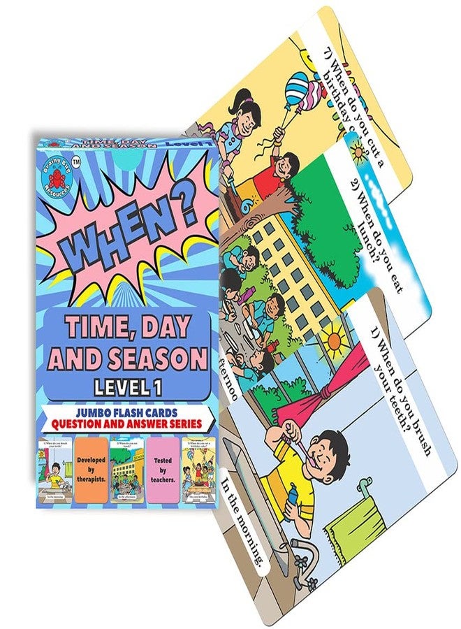 Brainy Bug Resources Flashcards with App-Enabled Audio Feature | Answer 'When' | Audio in Hindi, English, Tamil, Telugu, Punjabi, Kannada | Speak English - Image 1