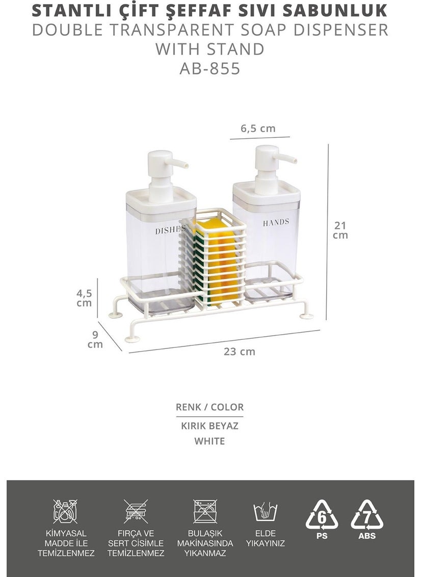 Ocean Home 2-Piece Transparent Liquid Soap Dispenser with White Stand - pzsku/Z671240A620514A1BE706Z/45/_/1730636827/824ae1b8-d737-4335-a888-2553552d898b