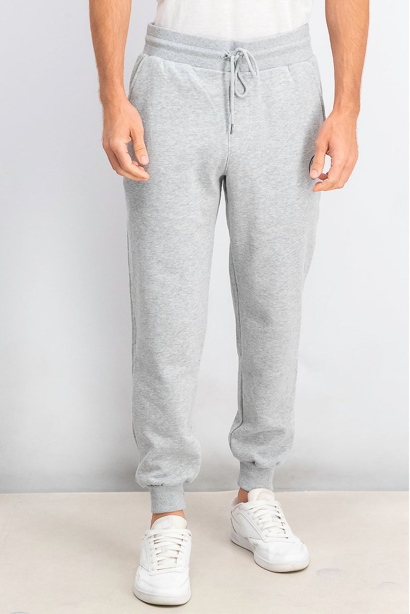 TRUE RELIGION Men Graphic Printed Drawstring Jogger Pants, Heather Grey - Image 1