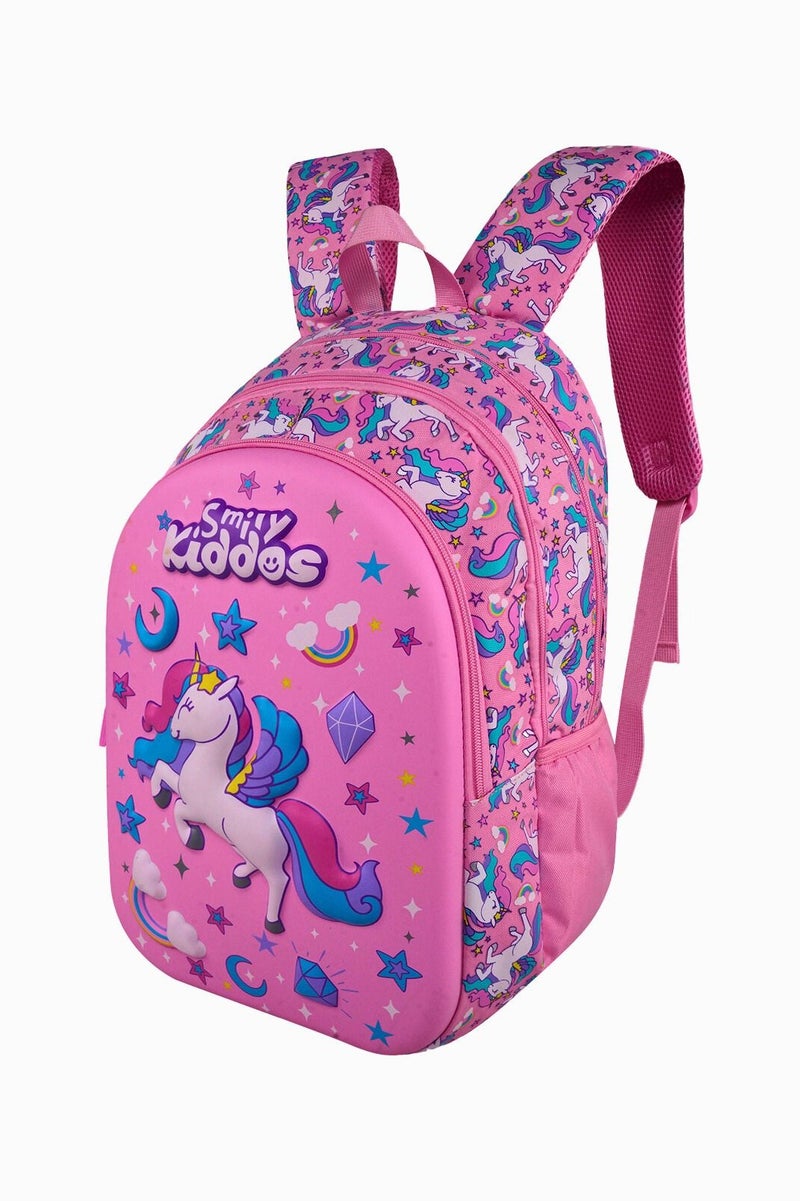 SMILY KIDDOS Sky Unicorn EVA Shell Backpack (19L) | Durable & Lightweight Kid's School Bag – Pink (45 x 30 x 14 cm) - Image 2