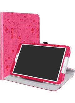 Samsung Galaxy Tab E 9.6 Case 360 Degree Rotation Stand Pu Leather With Pattern Cover For 9.6 Samsung Galaxy Tab E 9.6 T560 Tablet Rose Red