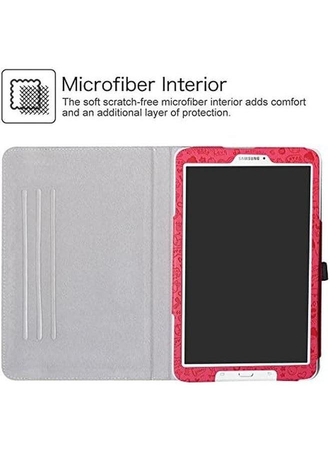erorex - Samsung Galaxy Tab E 9.6 Case 360 Degree Rotation Stand Pu Leather With Pattern Cover For 9.6 Samsung Galaxy Tab E 9.6 T560 Tablet Rose Red - Image 1
