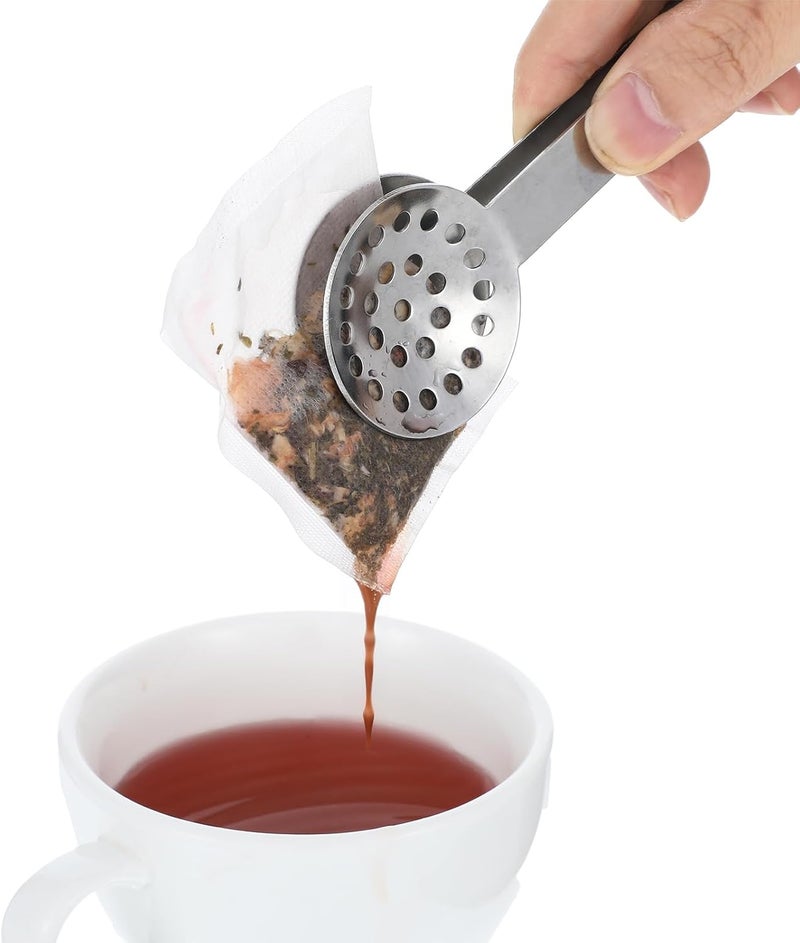 Aeaocvo Metal Tea Bag Squeezer tool, Stainless Steel Tea Tongs Tea Filter Coffee Spoon Clamp Teabag Squeezer for Gripping Loosing Ice Sugar Lemon Slice - Image 4