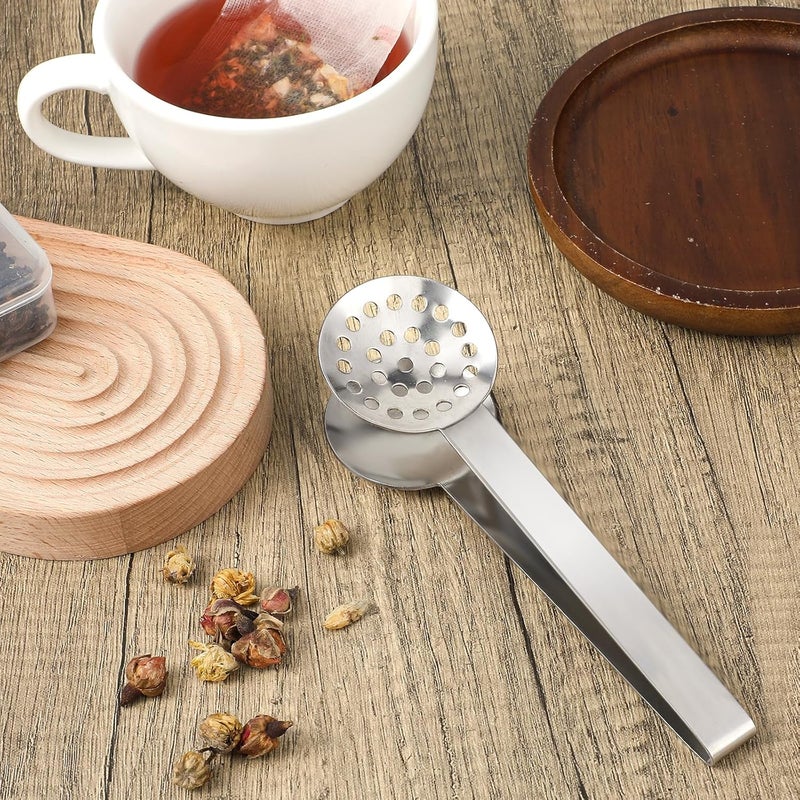 Aeaocvo Metal Tea Bag Squeezer tool, Stainless Steel Tea Tongs Tea Filter Coffee Spoon Clamp Teabag Squeezer for Gripping Loosing Ice Sugar Lemon Slice - Image 3