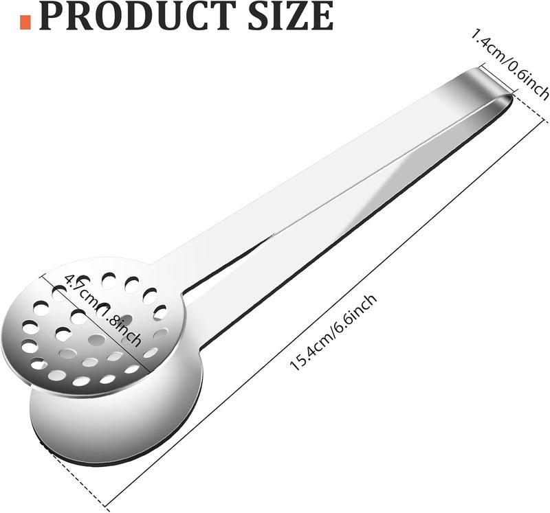 Aeaocvo Metal Tea Bag Squeezer tool, Stainless Steel Tea Tongs Tea Filter Coffee Spoon Clamp Teabag Squeezer for Gripping Loosing Ice Sugar Lemon Slice - Image 2