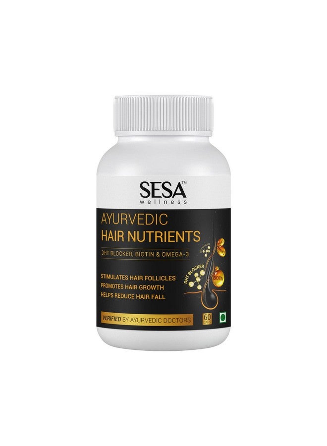 Sesa SESA Ayurvedic Hair Vitamins Biotin Tablets DHT Blocker 60 Capsules - Plant based Gluten free Nutrients With Omega-3 & Flaxseeds | Controls Hair Fall & Stimulates Follicles | 100% Veg - Image 1