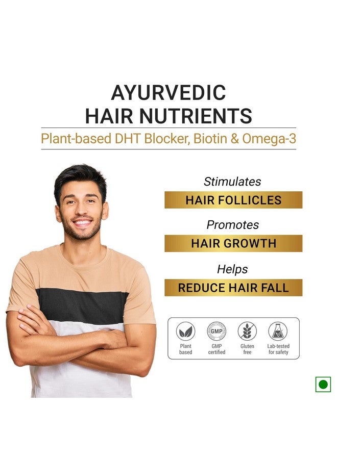 Sesa SESA Ayurvedic Hair Vitamins Biotin Tablets DHT Blocker 60 Capsules - Plant based Gluten free Nutrients With Omega-3 & Flaxseeds | Controls Hair Fall & Stimulates Follicles | 100% Veg - Image 2