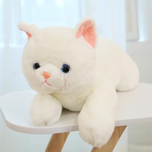 SNOWOLF Cat Stuffed Animals Weighted Plush Toy 197 Realistic White Cat Plushie Kawaii Toys Soft Ginger Cat Kitten Doll Gift for Boys Girls Birthday Christmas 11 LBs - Image 5
