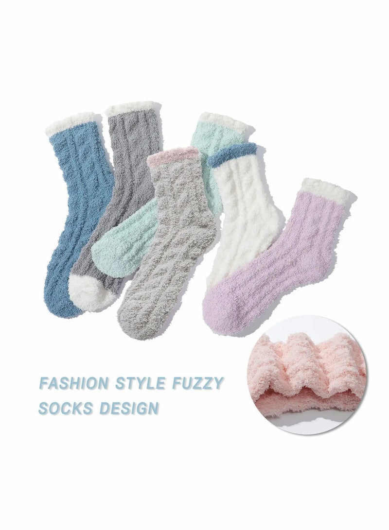 Cozy Fuzzy Socks for Women, 7 Pairs of Super Soft and Warm Coral Fleece Slipper Socks for Winter Home - Image 3