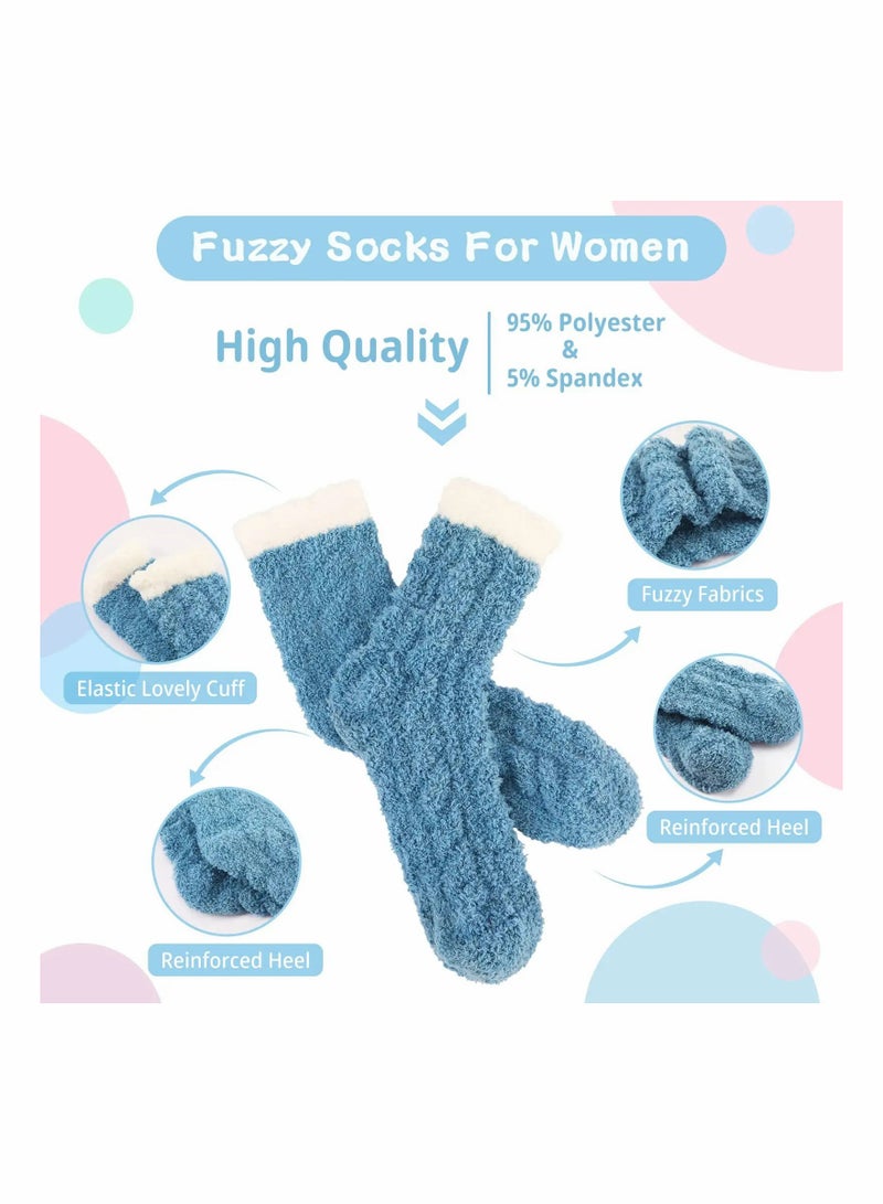 Cozy Fuzzy Socks for Women, 7 Pairs of Super Soft and Warm Coral Fleece Slipper Socks for Winter Home - Image 4