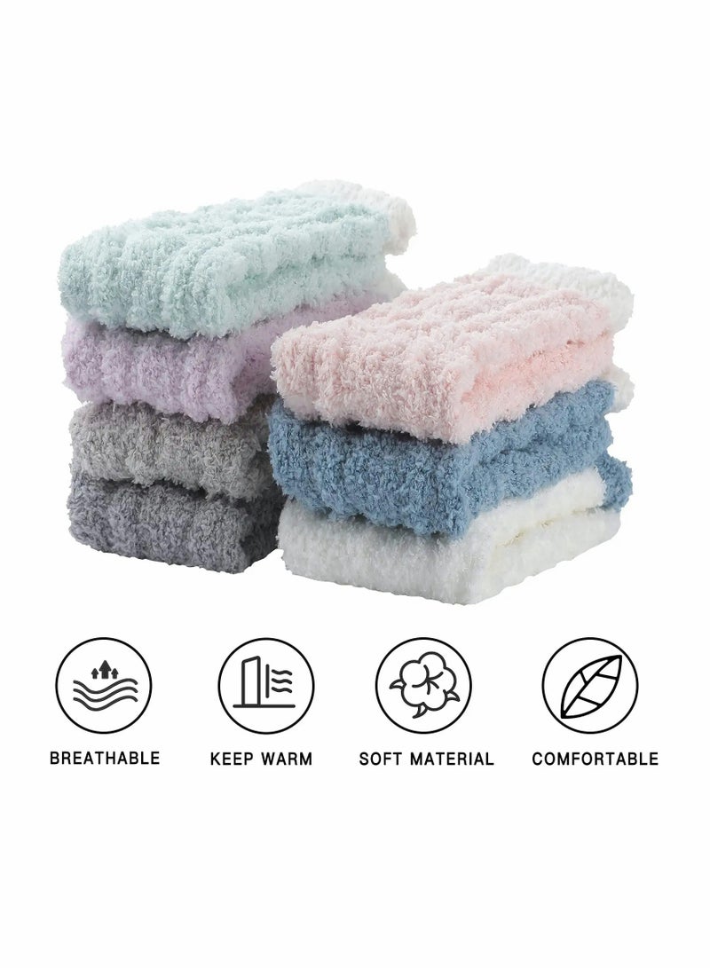 Cozy Fuzzy Socks for Women, 7 Pairs of Super Soft and Warm Coral Fleece Slipper Socks for Winter Home - Image 2