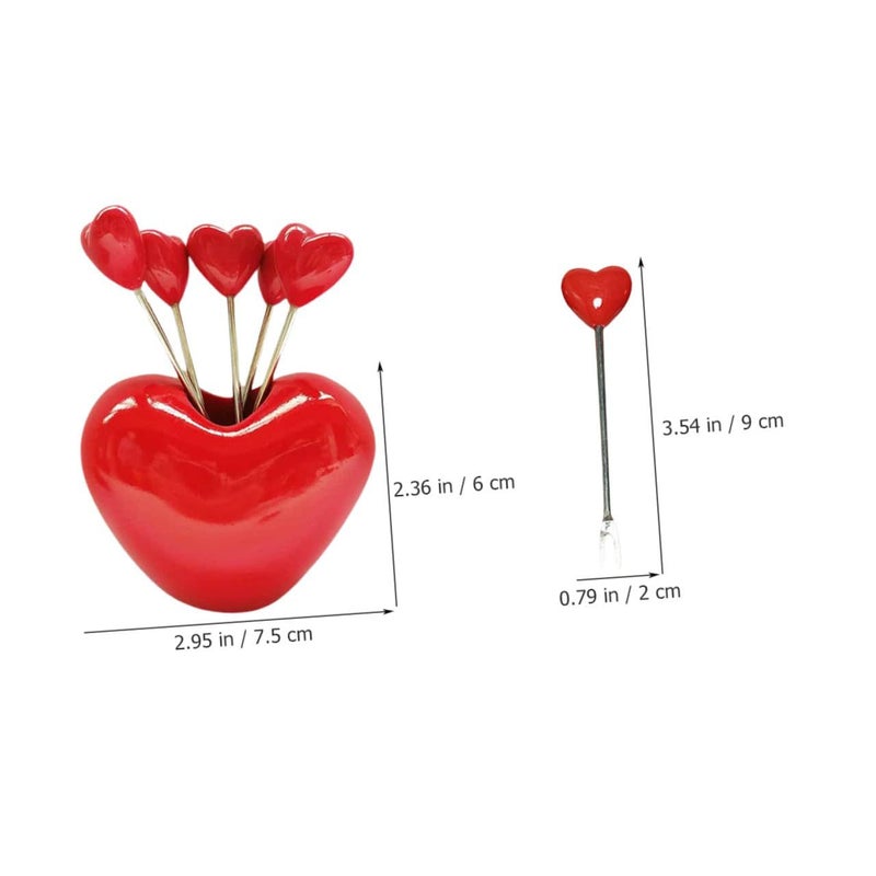 Stainless Steel Mini Dessert Fork Set 10 Pieces Heart Base For Cake Fruit Parties - Image 3