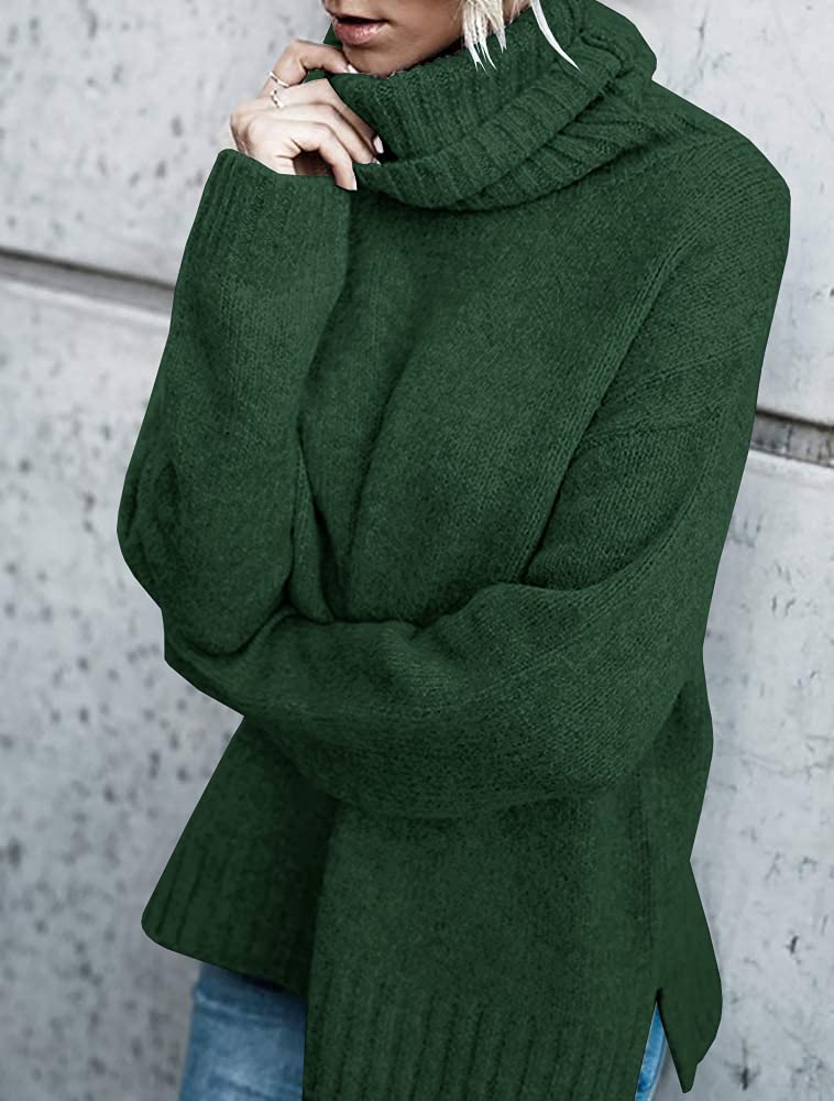 FISACE Womens Oversized Turtleneck Pullover Sweater Cable Knit Long Sleeve Sweater Tops - Image 3