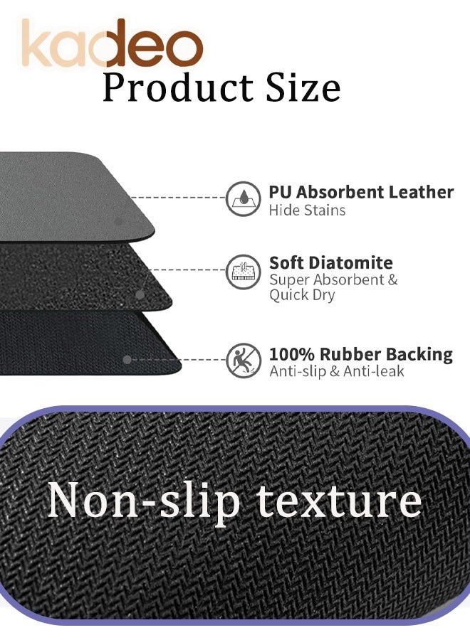 kadeo Dish Drying Mat for Kitchen Counter, Dish Drying Pad with Non-slip Rubber Backed, Hide Stain Anti Absorbent for Kitchen Counter, Drying Mat for Coffee Machine Dish Rack - Image 3