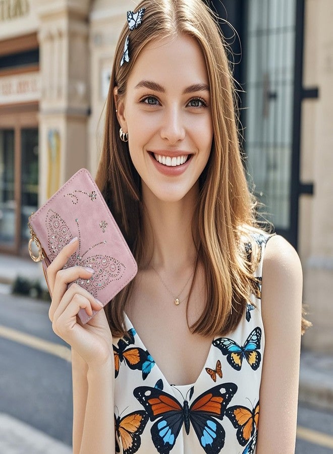 KITEVIUN محفظة نسائية من KITEVIUN، نحيفة ثنائية الطي، مزودة بتقنية RFID، وحامل بطاقات، وجيب للعملات المعدنية بسحاب، محفظة صغيرة الحجم وخفيفة الوزن مع نافذة لبطاقة الهوية، تصميم أنيق وبسيط، لون بنفسجي 06، صغيرة، غربية - Image 4