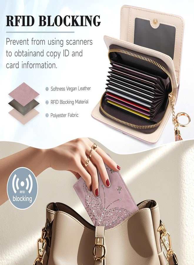 KITEVIUN محفظة نسائية من KITEVIUN، نحيفة ثنائية الطي، مزودة بتقنية RFID، وحامل بطاقات، وجيب للعملات المعدنية بسحاب، محفظة صغيرة الحجم وخفيفة الوزن مع نافذة لبطاقة الهوية، تصميم أنيق وبسيط، لون بنفسجي 06، صغيرة، غربية - Image 5