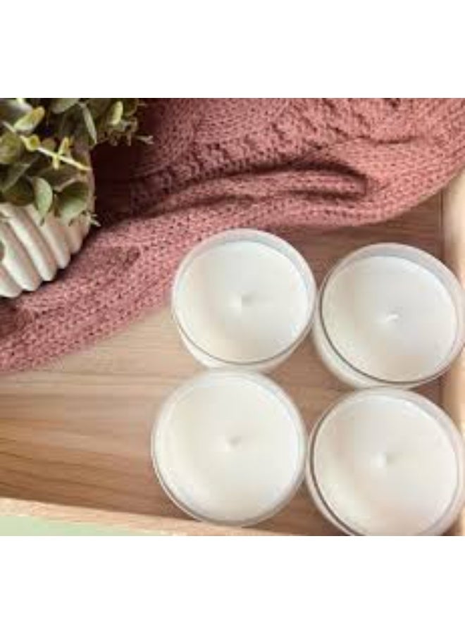 مجموعة من 4 شمعات (بيضاء) معطرة فاخرة بكوب - Image 2