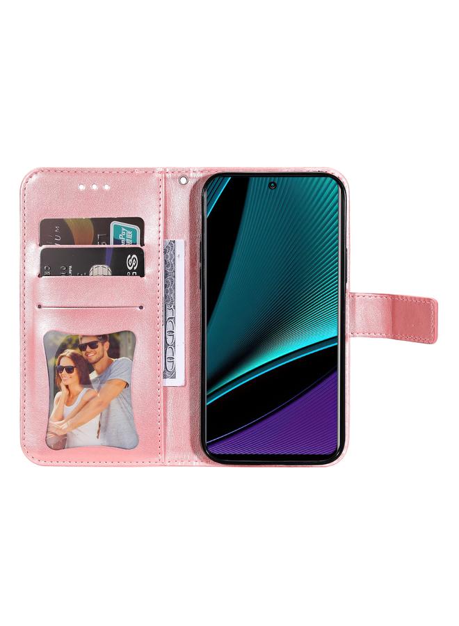 اس-توب جراب لهاتف Infinix Note 11 Pro/Note 11s، جراب جلدي أفقي قابل للطي، مزين بنقوش زهور 7 بتلات - Image 4