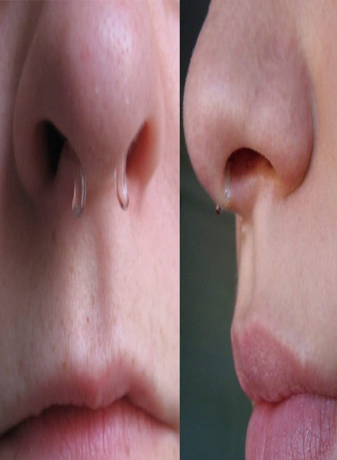 QWALIT مثبت الحاجز الأنفي QWALIT، 16 غرام، حلقة شفافة، حلقة بلاستيكية للحاجز الأنفي، مناسبة للعمل والجراحة، مثبت ثقب الحاجز الأنفي غير مرئي - Image 5