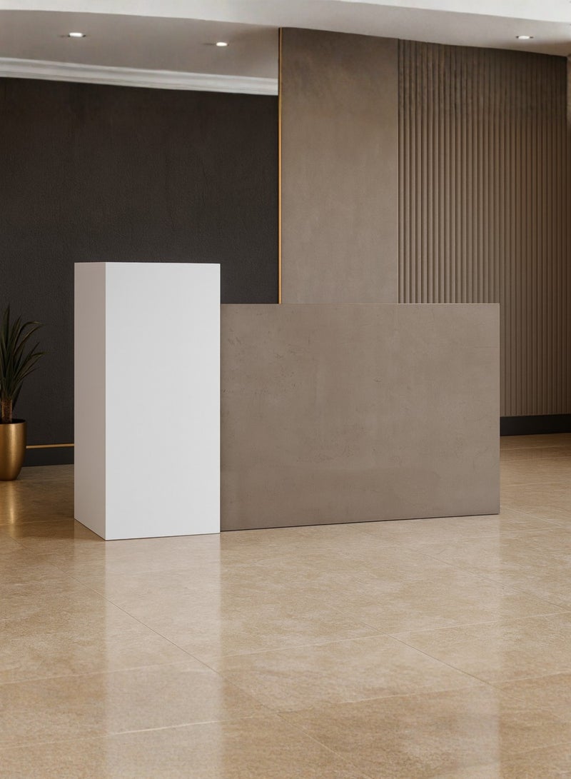 Karnak Verona Luxury Modern Reception Desk Counter | Two-Tone Office Front Desk with Elegant Design, Durable Finish & Spacious Workspace for Offices, Hotels, Clinics, Salons & Showrooms - Image 1