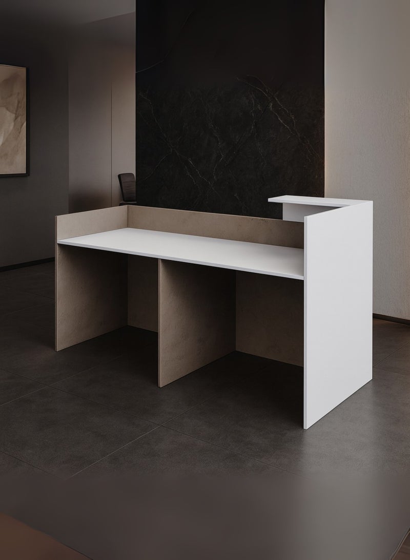 Karnak Verona Luxury Modern Reception Desk Counter | Two-Tone Office Front Desk with Elegant Design, Durable Finish & Spacious Workspace for Offices, Hotels, Clinics, Salons & Showrooms - Image 3