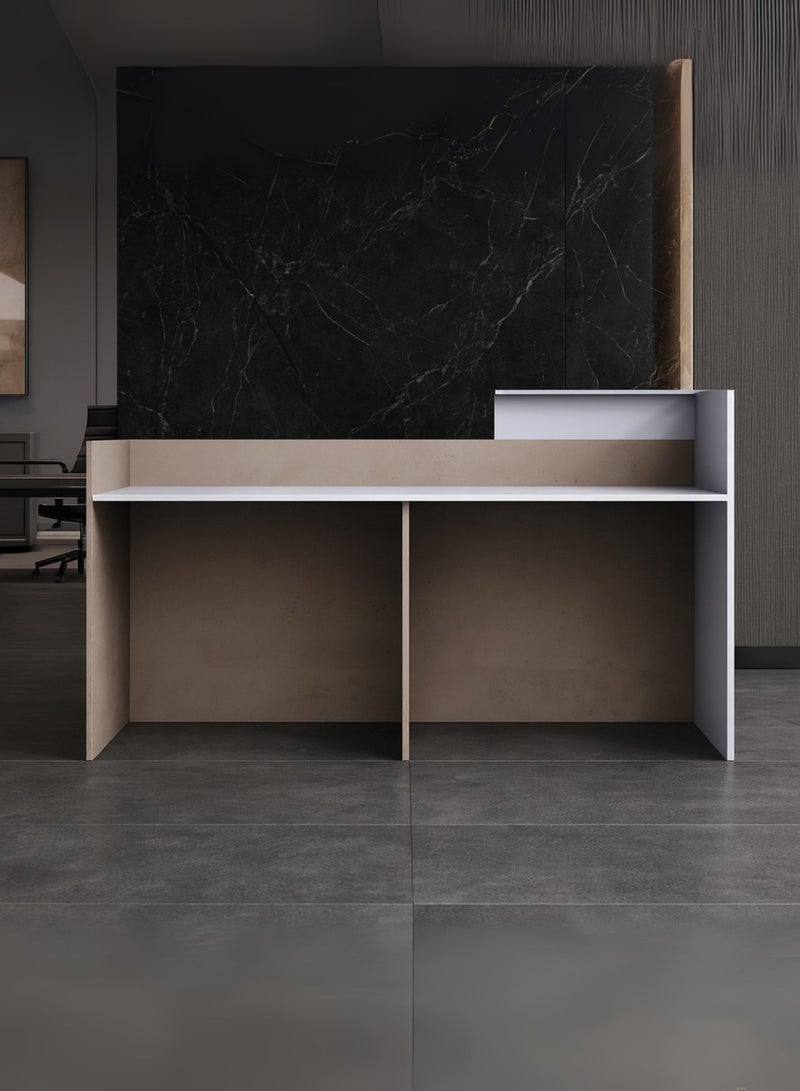 Karnak Verona Luxury Modern Reception Desk Counter | Two-Tone Office Front Desk with Elegant Design, Durable Finish & Spacious Workspace for Offices, Hotels, Clinics, Salons & Showrooms - Image 4