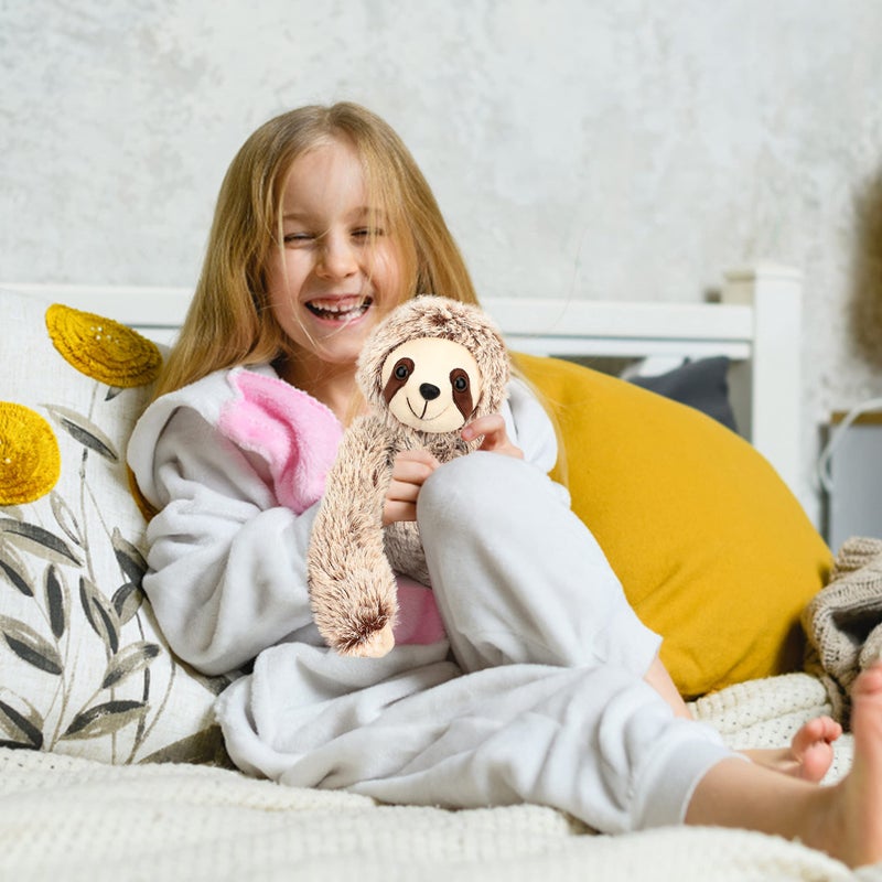 Easfan 17'' Sloth Stuffed Animal Realistic Cute Plush Toy Soft Tree Sloth Plushie Stuff Adorable Birthday for Kids Boys Girls Dog Toy, Brown - Image 2