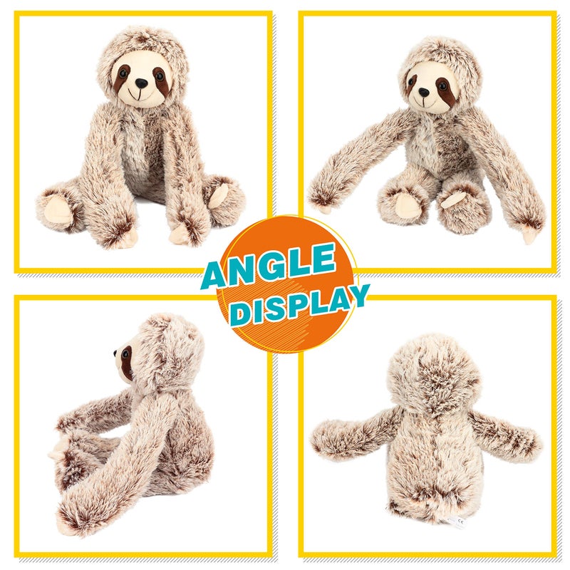 Easfan 17'' Sloth Stuffed Animal Realistic Cute Plush Toy Soft Tree Sloth Plushie Stuff Adorable Birthday for Kids Boys Girls Dog Toy, Brown - Image 5