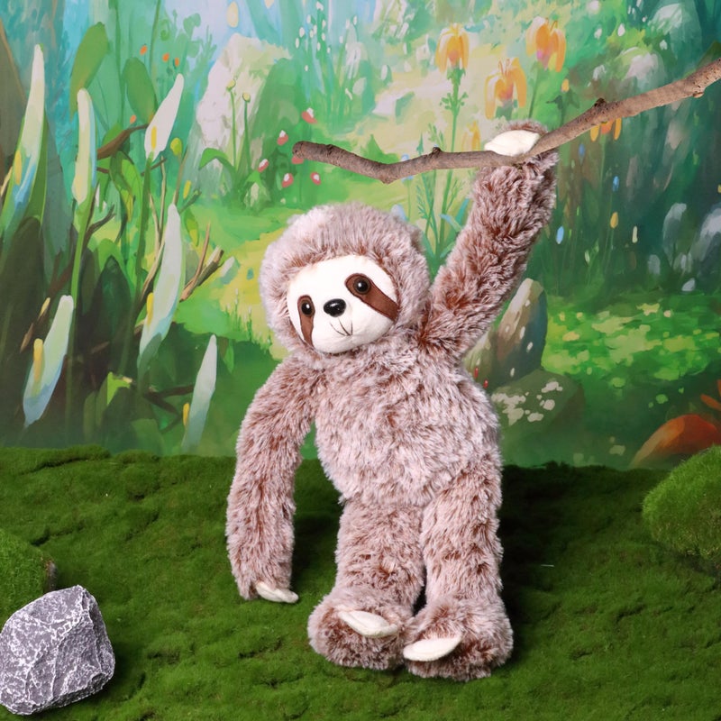 Easfan 17'' Sloth Stuffed Animal Realistic Cute Plush Toy Soft Tree Sloth Plushie Stuff Adorable Birthday for Kids Boys Girls Dog Toy, Brown - Image 1