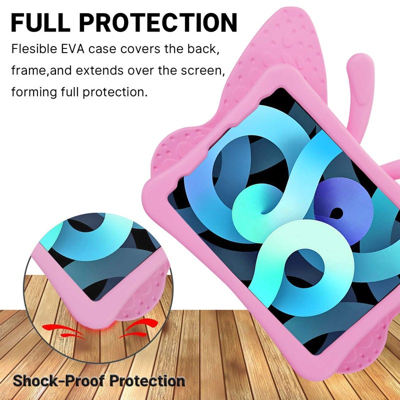 Simicoo iPad Pro 11 Case for Kids 3D Cute Butterfly EVA Light Cover with Stand Pencil Holder Shockproof Rugged Kid Proof Tablet Case for iPad Pro 11 inch 2024 2022 2020 Kids Girls Girl Gift (Pink) - Image 4