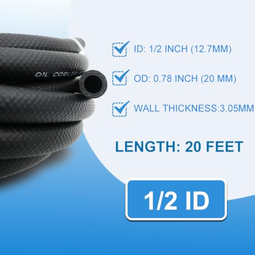 Byredio 12 Transmission Oil Cooler Hose J1532 Power Steering Hose 20FT with Clamps - Image 3