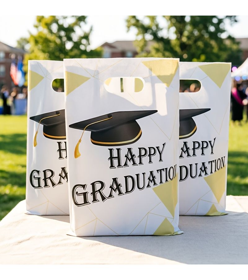 10 Pack Graduation Tote Bags Party Supplies Gift Bags for Class Reunion Ceremony 9.84x6.5 Inches - Image 4