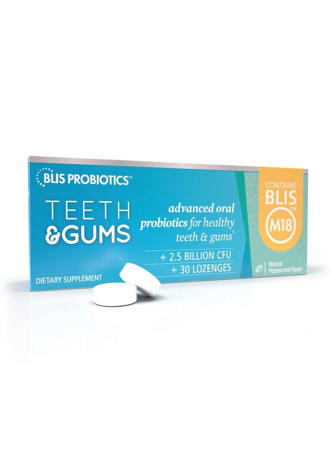 BLIS Teeth & Gums Oral Probiotics for Mouth M18 Formula Available, 2.5 Billion Cfu - Mouth Probiotic for Tooth and Gum Health, Adults and Kids - Sugar-Free Lozenges, 30 Day Supply - Image 1