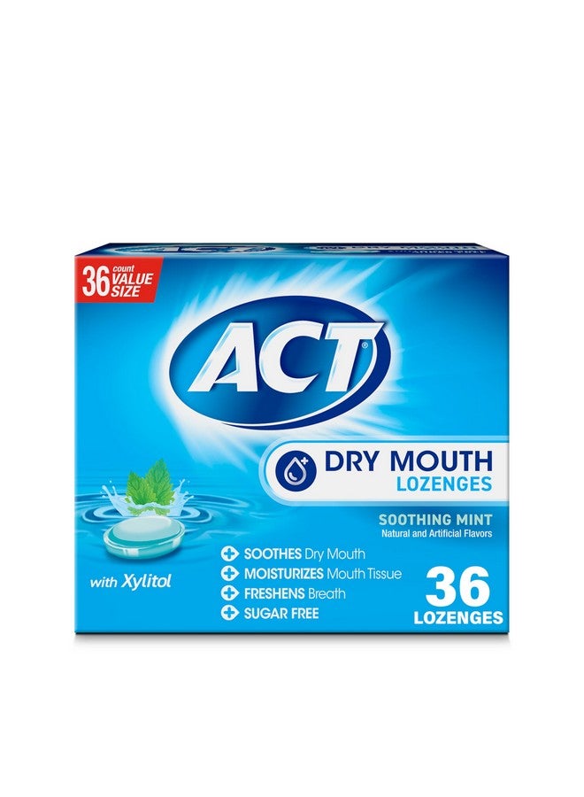 ACT Dry Mouth Lozenges With Xylitol, Soothing Mint, 36 Lozenges - Image 1