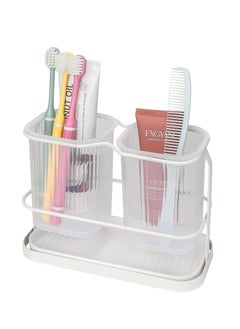 Toothpaste Dispenser Wall Mount Toothbrush Holders with 2 Cup, Toothbrush Holder Set for Family Kids