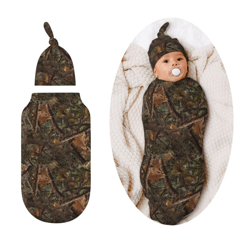 Figtihw Camo Swaddle Blankets Soft Receiving Blanket Baby Swaddle Wrap for Baby Girls Boys - Image 1