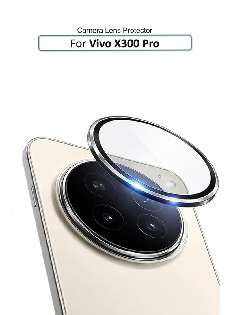 لجهاز VIVO X300 Pro - واقي عدسة الكاميرا فضي، زجاج مقسى 9H، مضاد للخدوش، متوافق مع الجرابات، لا يؤثر على الصور الليلية، وضوح عالي - Image 1