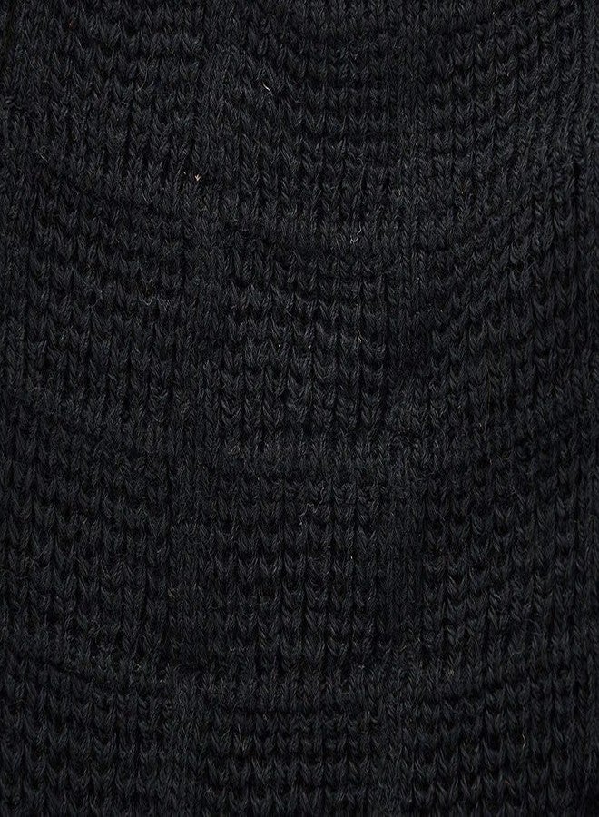 JMP Woolen Cap Winter Knit Long Free Size Slouchy Beanie Wrinkled for Woolen Warm Hat Thick Soft Stretch Knitted (Pack of 1) Black - Image 3